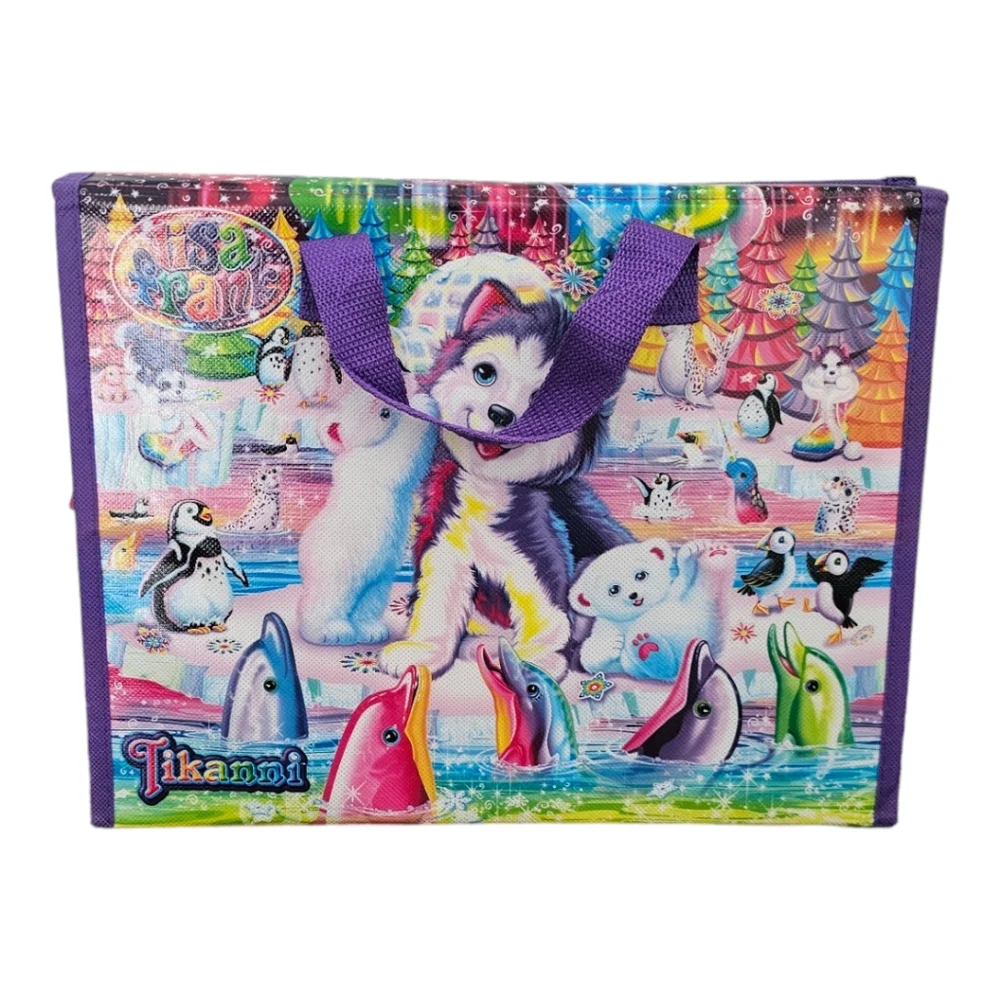 Lisa Frank Colorful Penguin Puppy‎ dolphin polar bear tri fold notebook